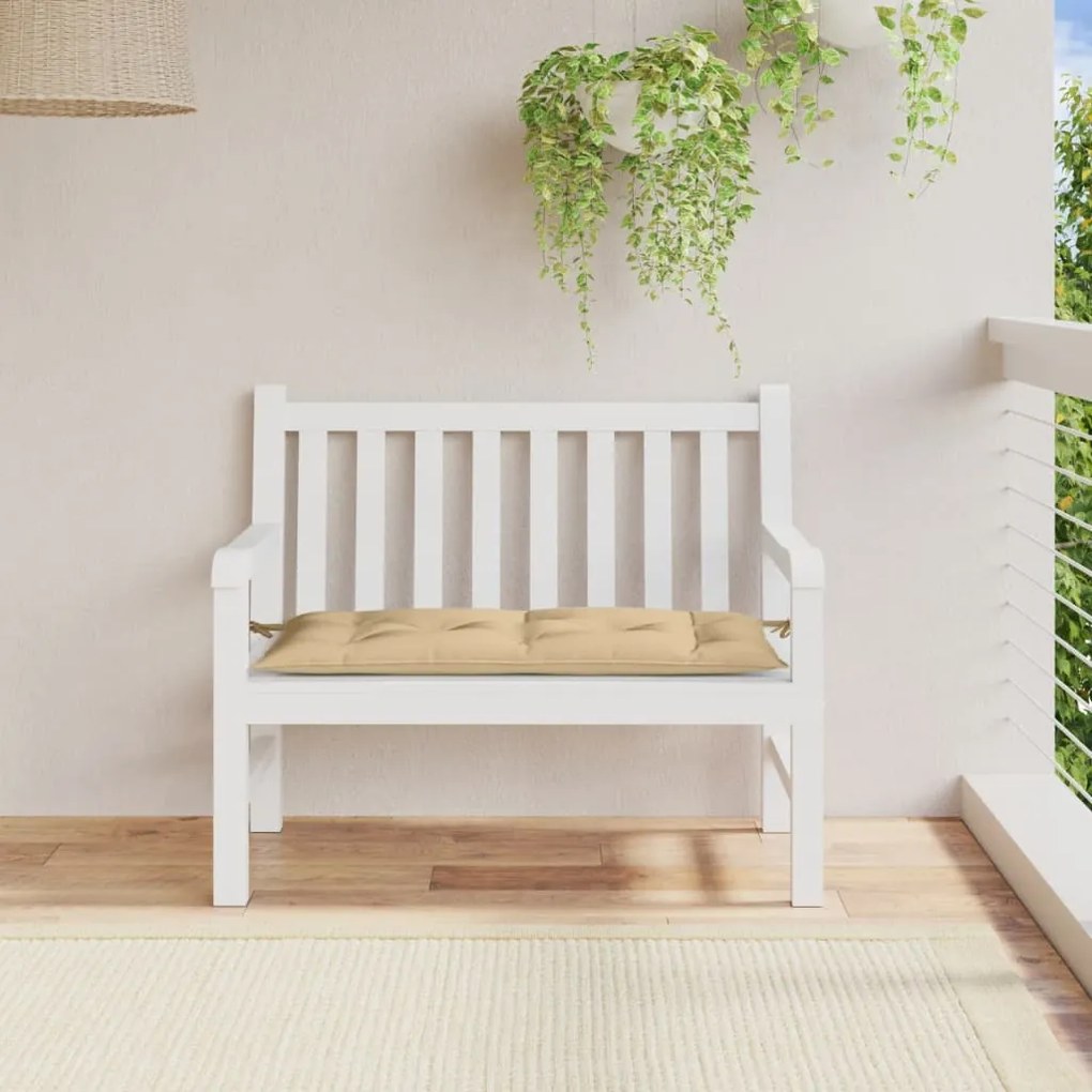 Almofadão banco jardim 100x50x7cm mesclado tecido bege