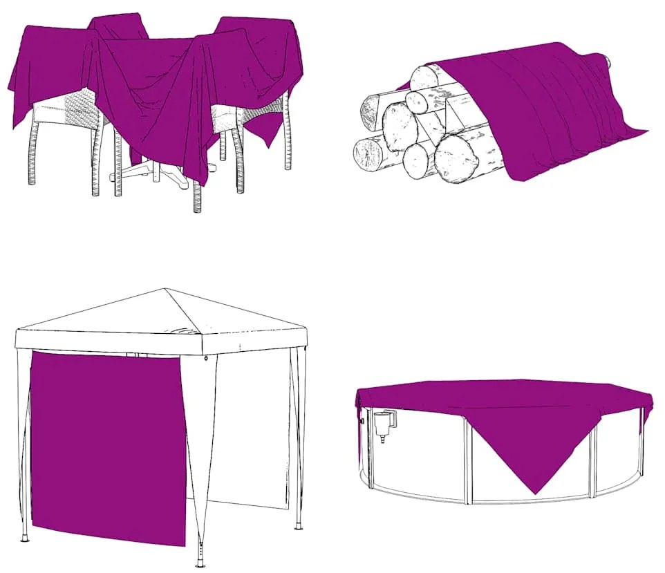Encerado transparente com ilhós 2x3 m PVC