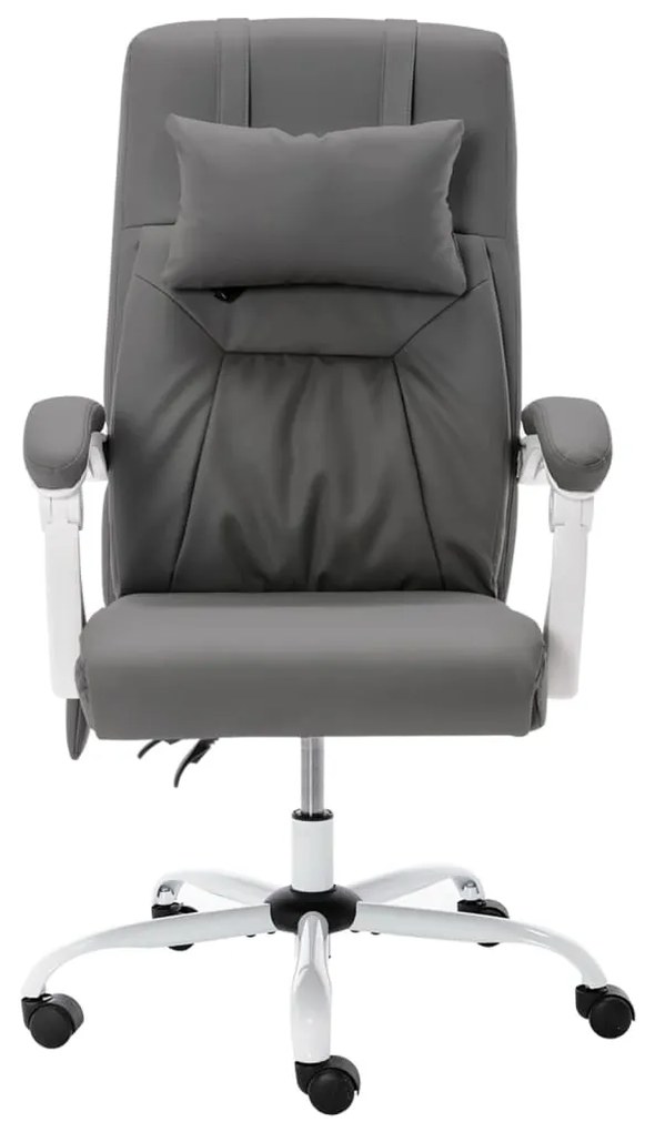Cadeira escritório c/ função massagem couro artificial cinzento