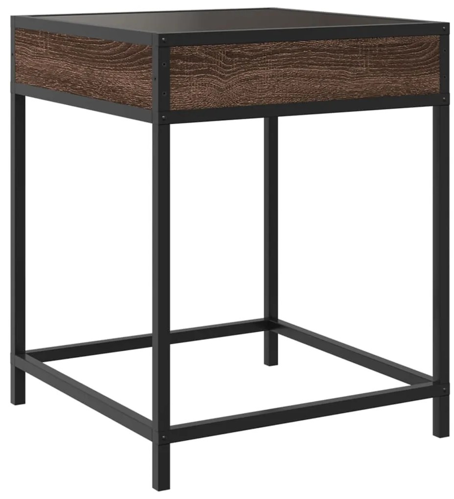 Mesa de cabeceira c/ LED Infinity 40x40x51 cm carvalho castanho