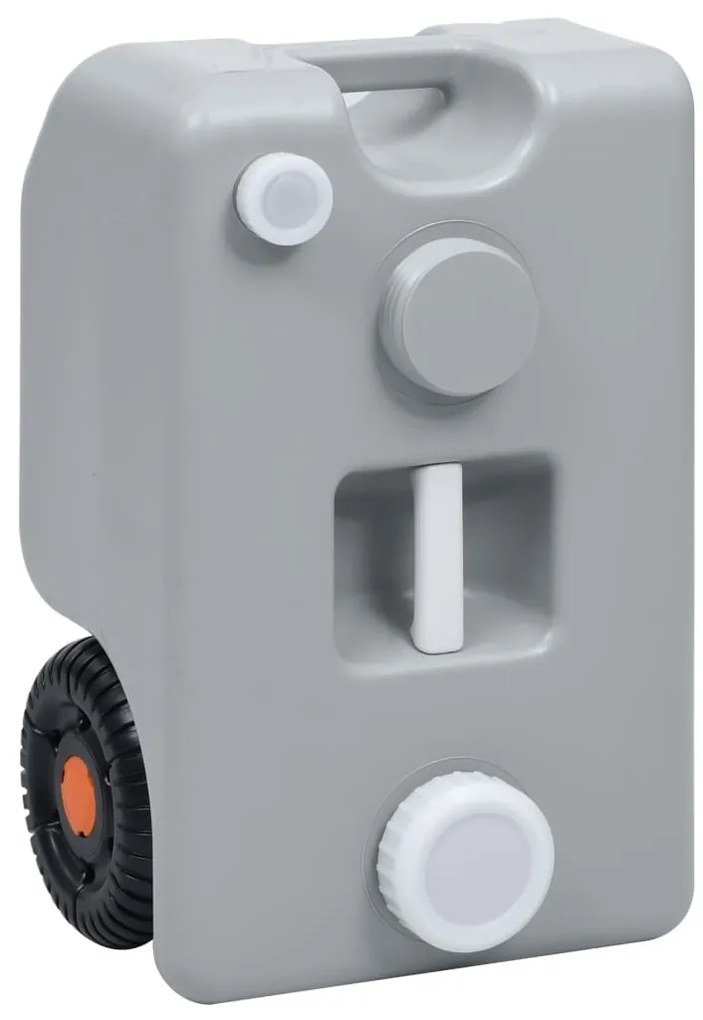 Tanque de água com rodas para campismo 25 L cinzento