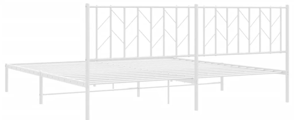 Estrutura de cama com cabeceira 200x200 cm metal branco