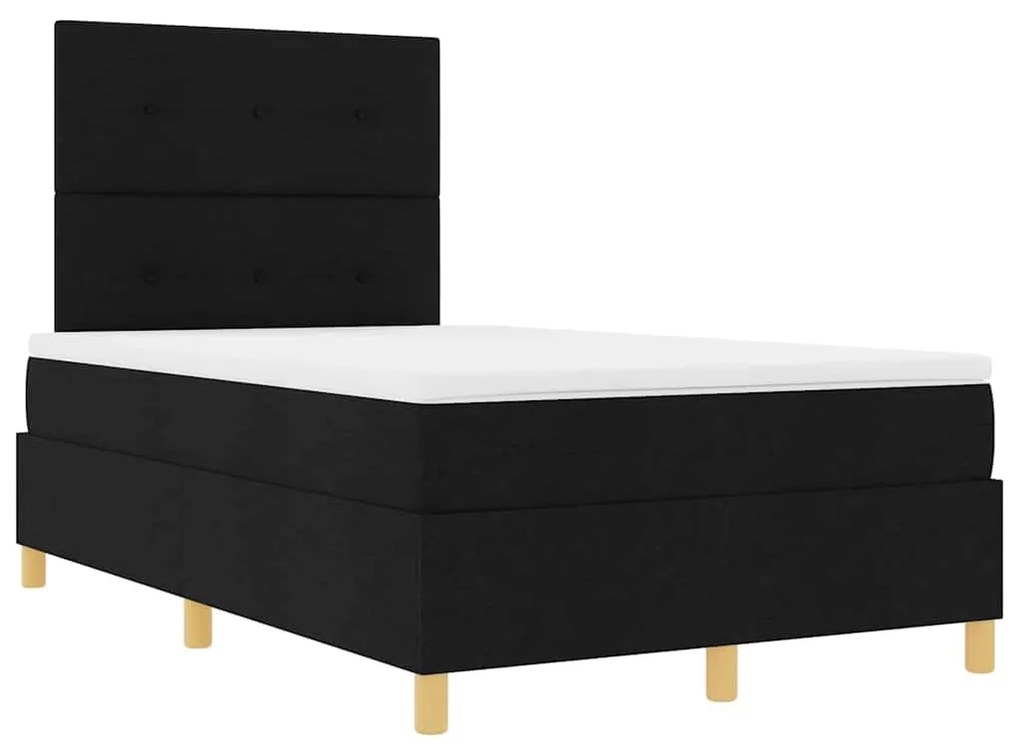 Cama Box Spring com Colchão Preto 120x200 cm Tecido