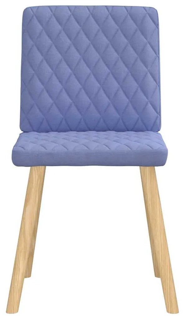 Cadeiras de jantar 6 pcs Jeans Tecido Azul