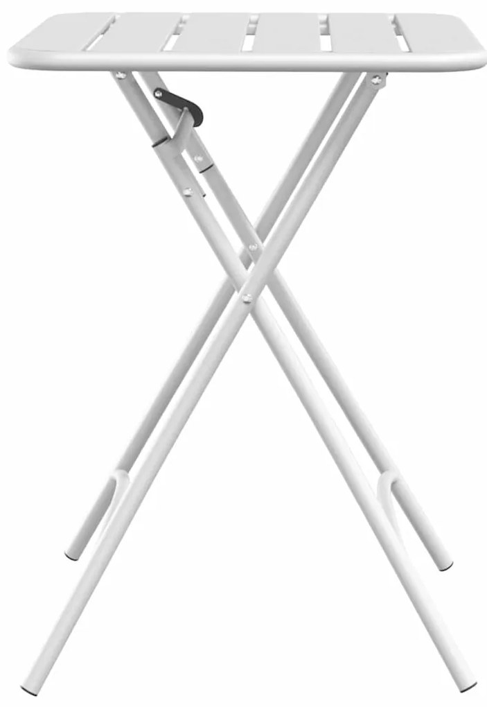 Mesa de Jardim Dobrável Branca 55x55x73 cm Aço