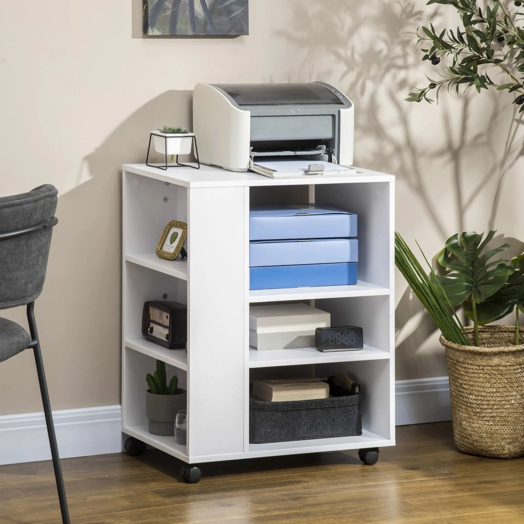 Vinsetto Armário para Impressora Móvel Auxiliar de Escritório com Roda