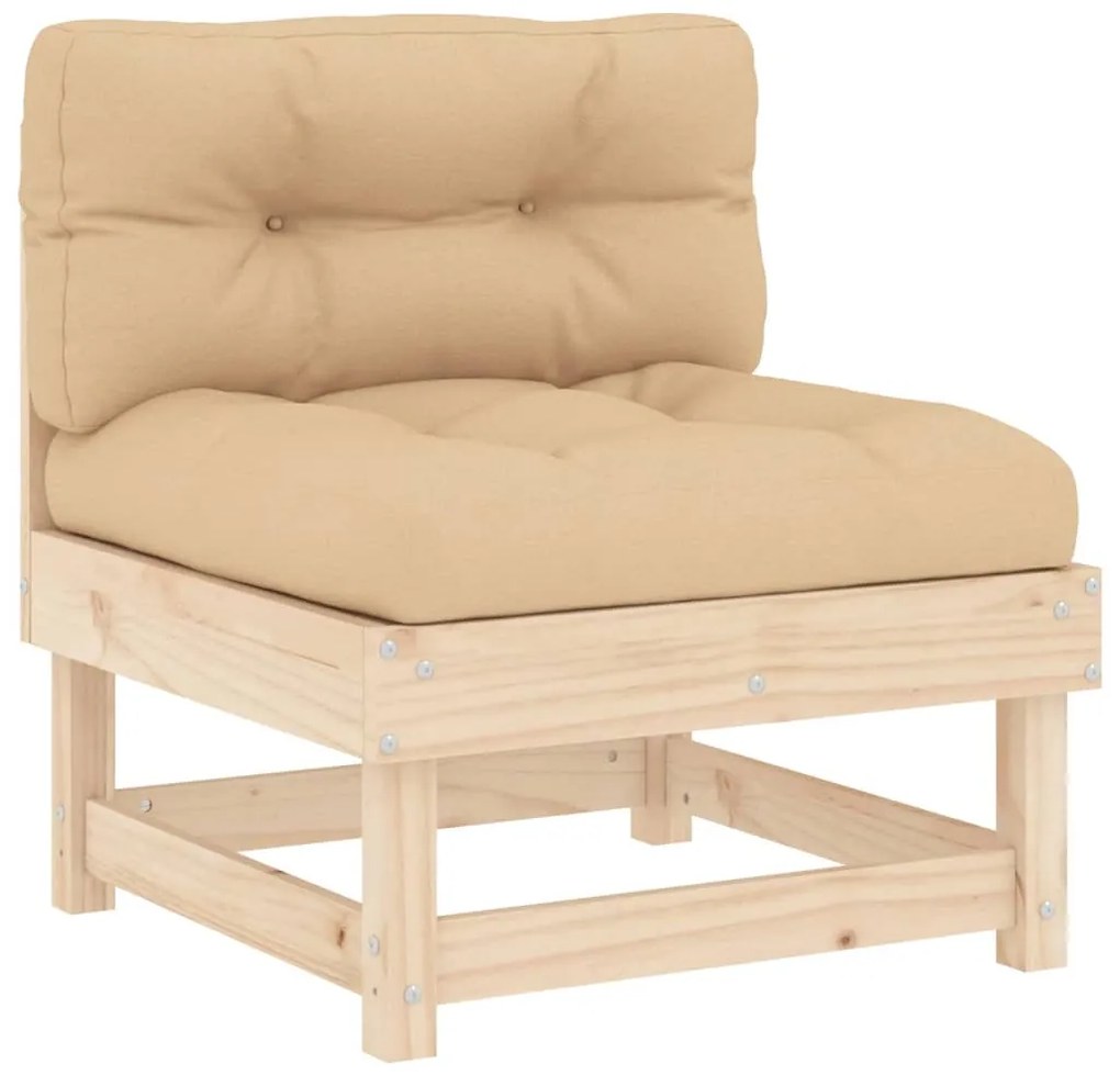4 pcs conjunto lounge jardim com almofadões madeira maciça