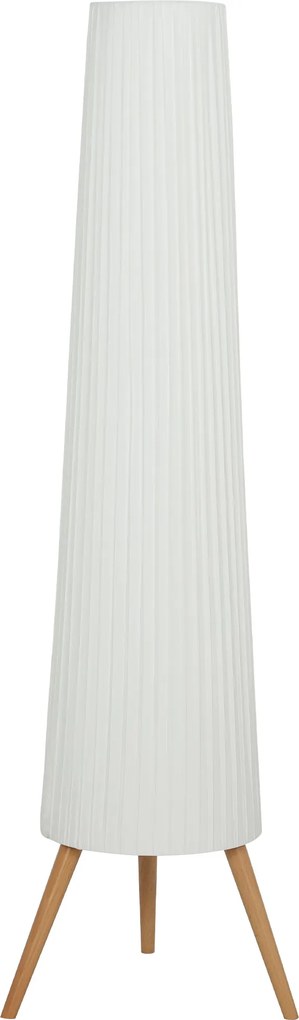 HOMCOM Candeeiro de Pé com Tripé Brilho Ajustável 3 Níveis Interruptor de Pé Pernas de Madeira e Ecrã de Tecido 46x46x153 cm Branco | Aosom Portugal