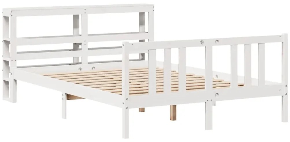 Estrutura de cama c/ cabeceira sem colchão 140x200 cm branco