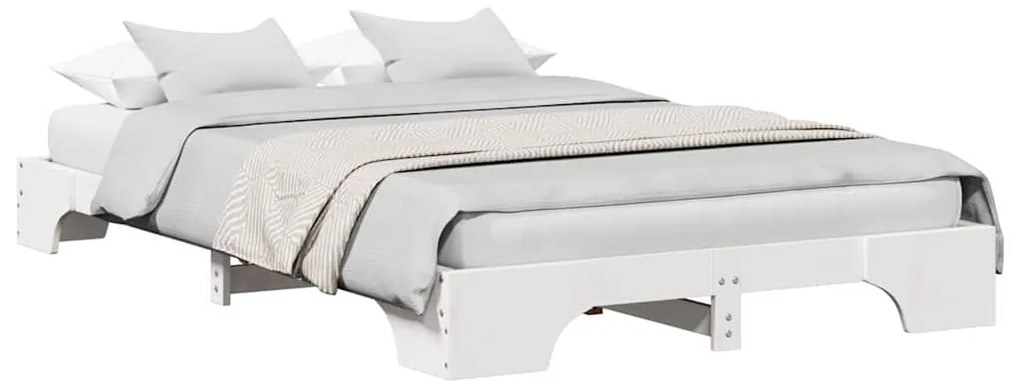 Cama Branca da 120x200 cm em Madeira de Pinho Sólida