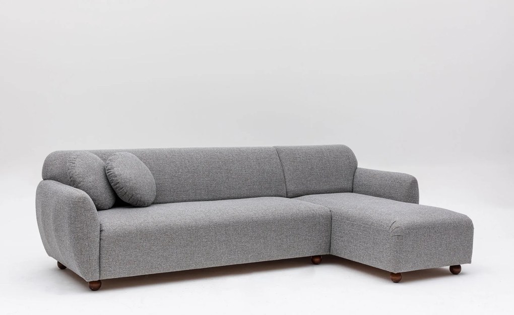 Sofá de Canto Eddy – Cinzento Claro – 273 x 162 cm