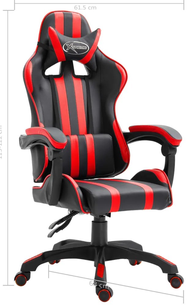 Cadeira de gaming couro artificial vermelho
