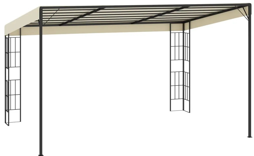Gazebo de montagem na parede 3x4 m tecido creme
