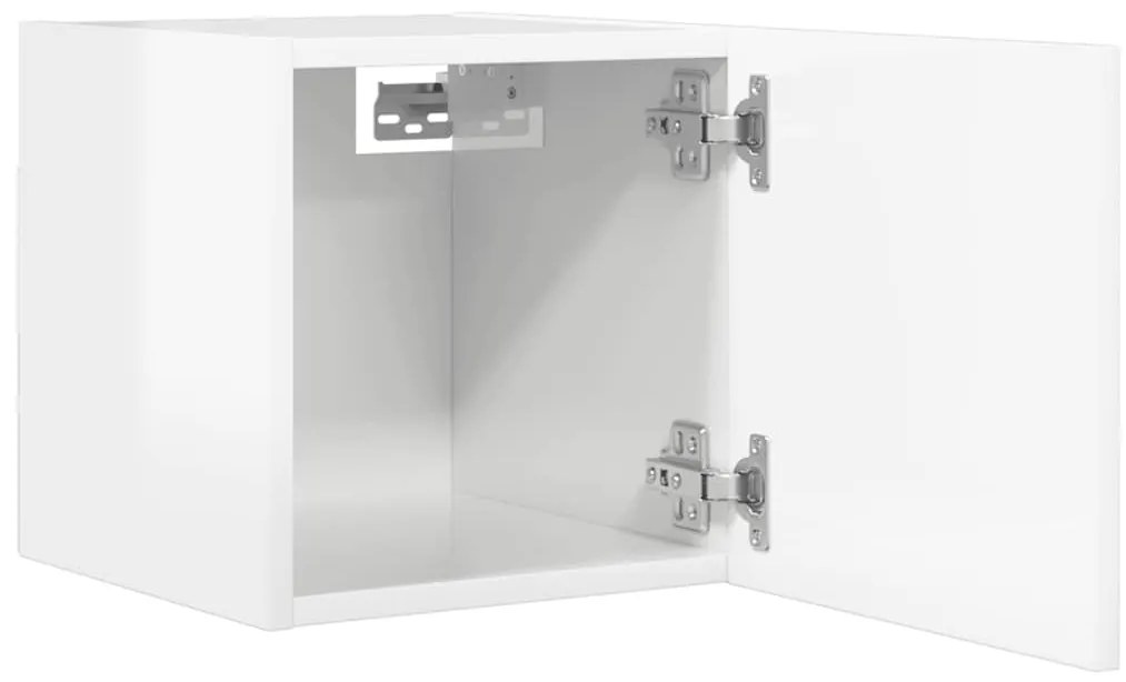 Armário de parede para TV 30,5x30x30 cm branco brilhante