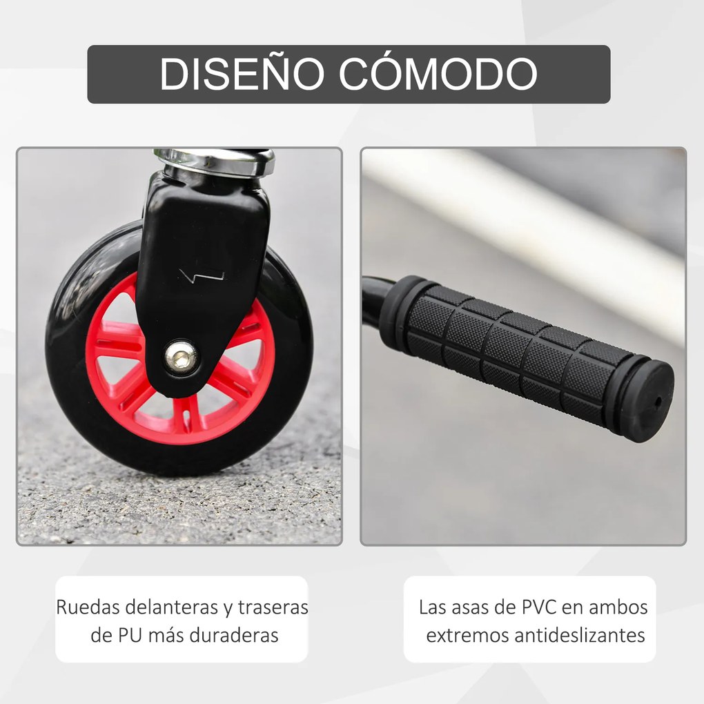 HOMCOM Trotinete Freestyle trotinete para crianças acima de 8 anos com rotação 360º de alumínio guidão antiderrapante e rodas com freio Carga 100kg 68,5x49x78,5 cm Preto