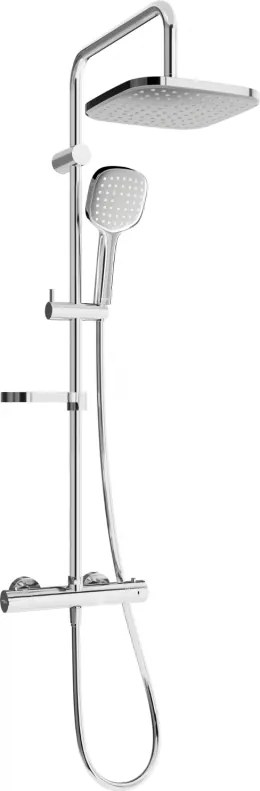 Mexen KX33 conjunto de chuveiro externo com chuveiro de teto e misturadora termostática, cromado - 771503391-00