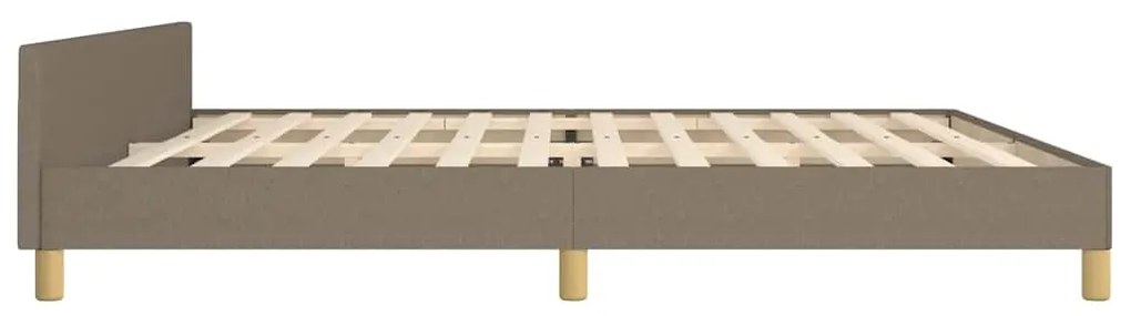 Cama sem colchão 200x200 cm tecido cinzento-acastanhado
