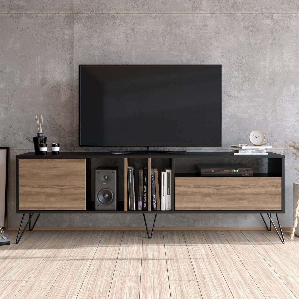 Móvel TV Mistico – Nogal e Preto – 180 x 58,7 x 35,5 cm