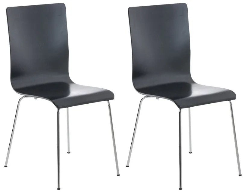 Conjunto de 2 cadeiras de cozinha e sala de jantar Pepe 43 x 87 x 47 cm Preto