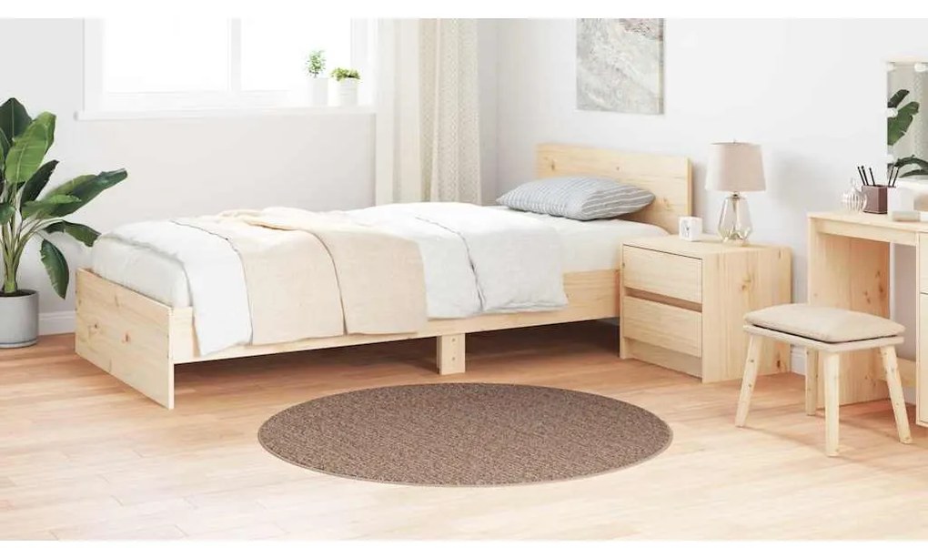 Tapete Shaggy com Base de Látex Castanho ø120 cm