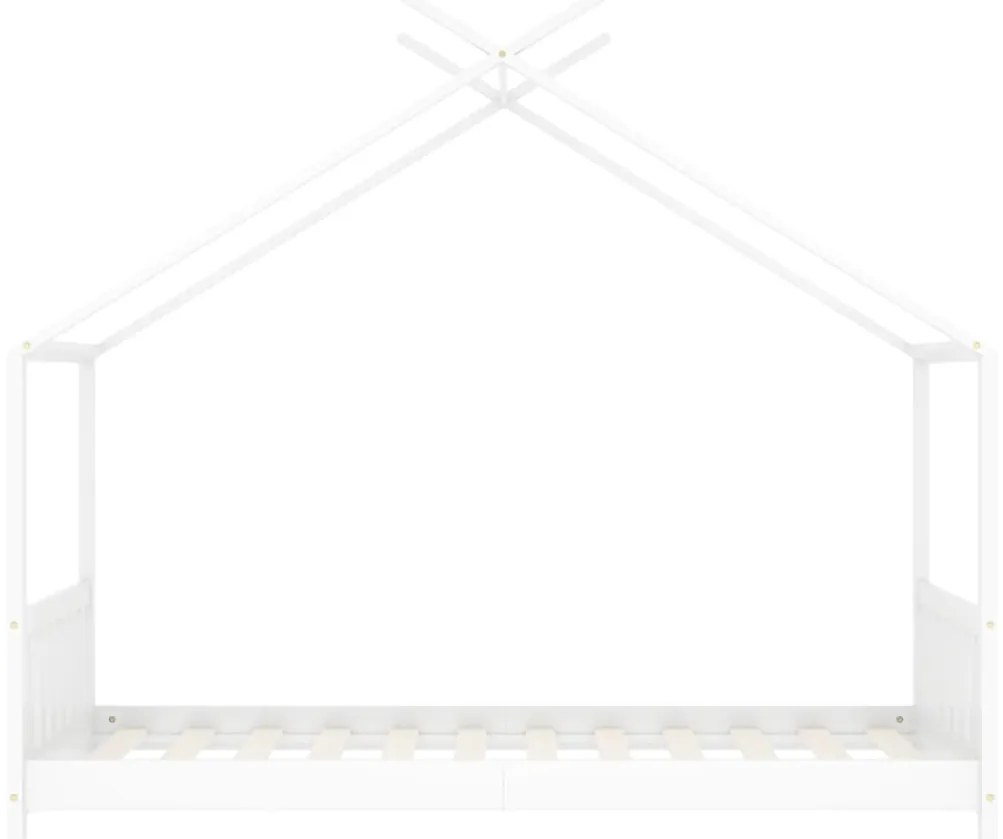 Estrutura de cama para crianças 70x140 cm pinho maciço branco