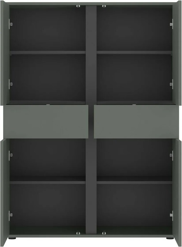 Conjunto para sala de estar Vircoro 106, Antracite, Verde, Partes separadas, Placa de aglomerado laminado