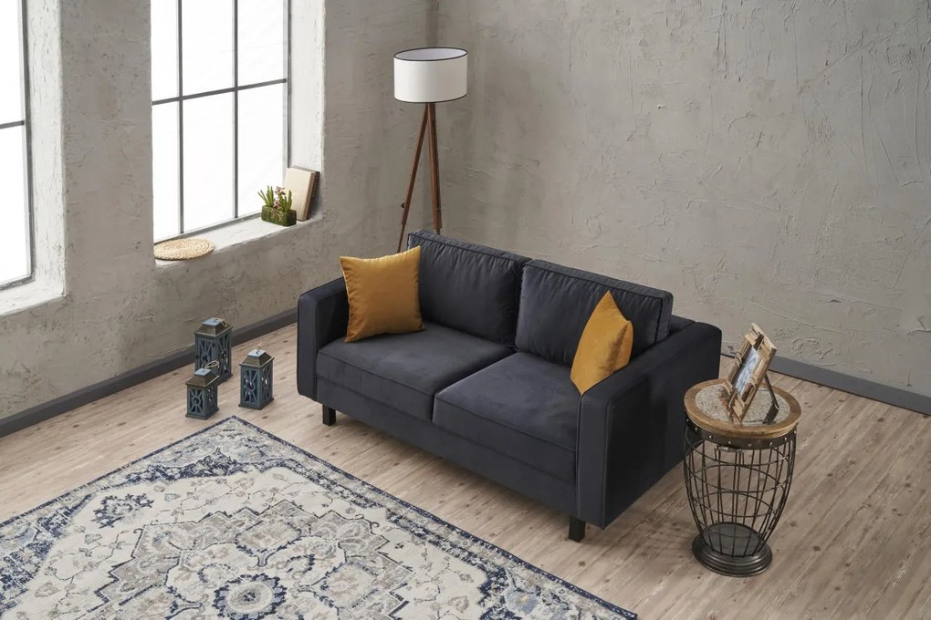Sofá de 2 Lugares Kale – Antracite – 180x83x91 cm