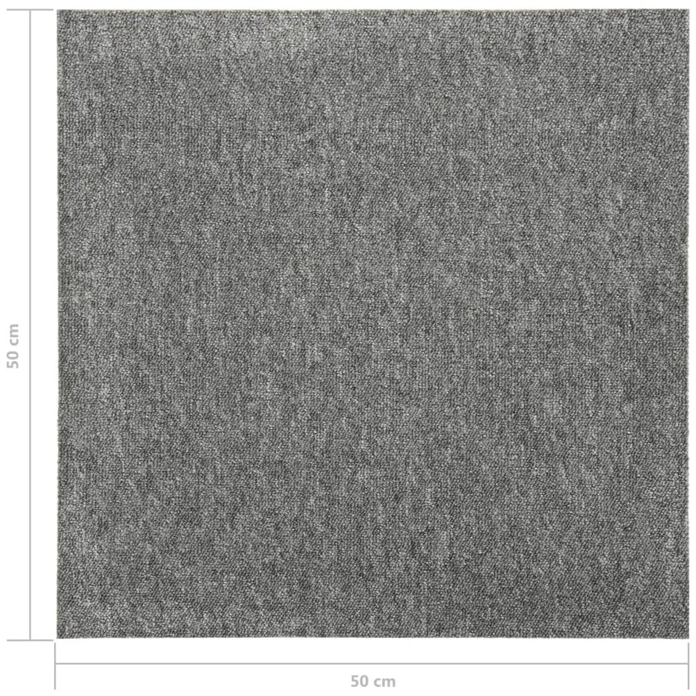 Ladrilhos carpete para pisos 20 pcs 5 m² 50x50 cm cinzento