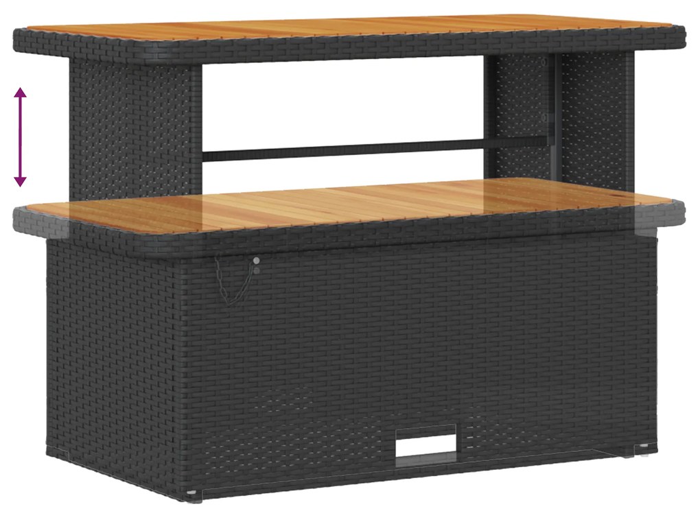 Conjunto de Sofá de Jardim vidaXL de 14 Peças com Almofadas Preto Ratt