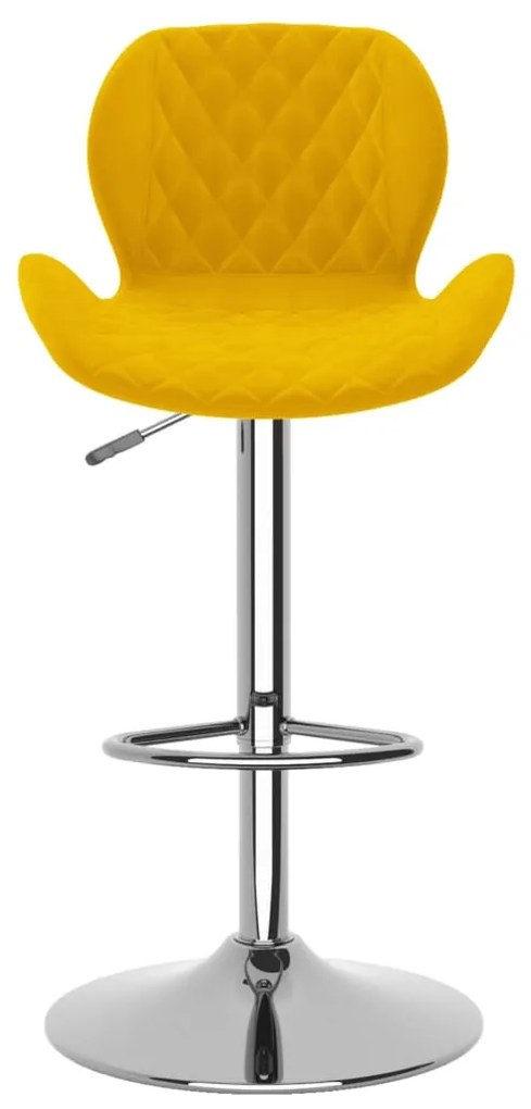 Bancos de bar 2 pcs veludo amarelo mostarda