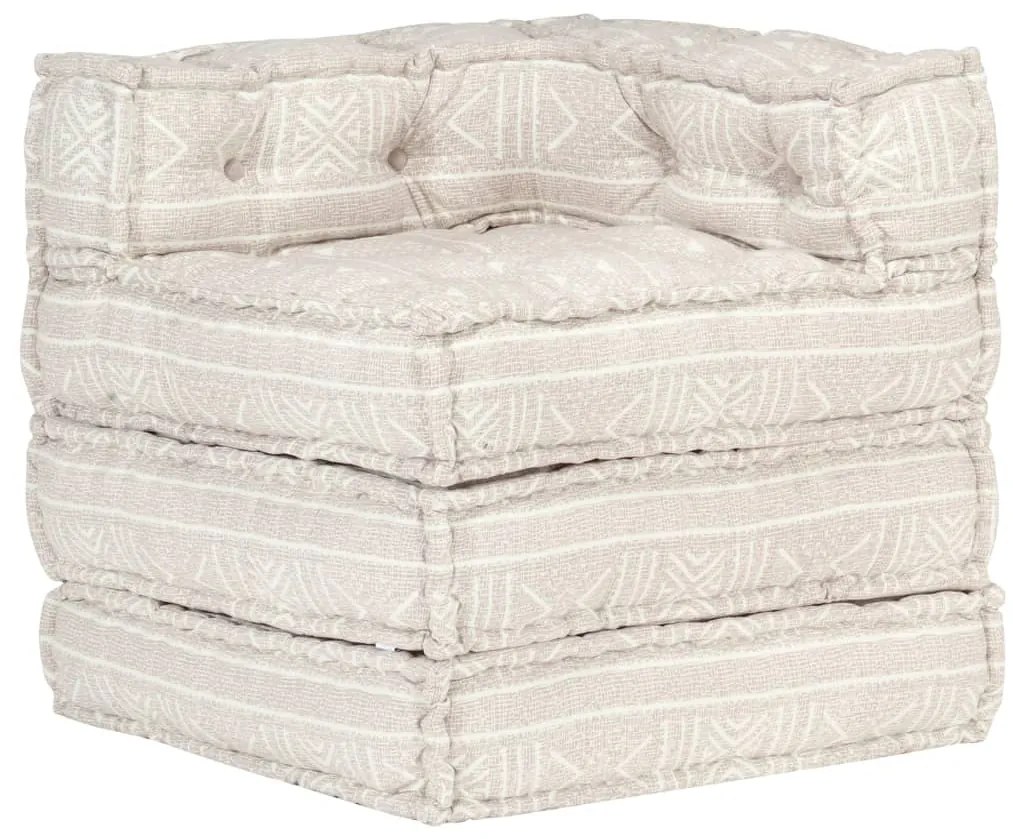 vidaXL Pufe modular tecido bege