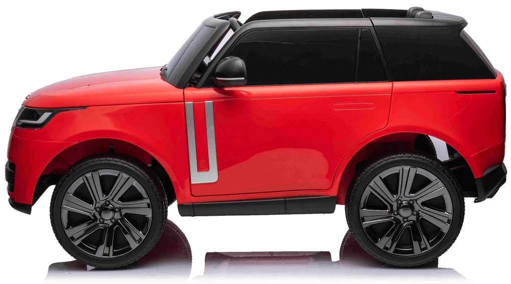 Carro elétrico para Crianças Range Rover, 2 lugares bancos em couro sintético, rádio com entrada USB, tração traseira com suspensão, bateria 12V7AH, r