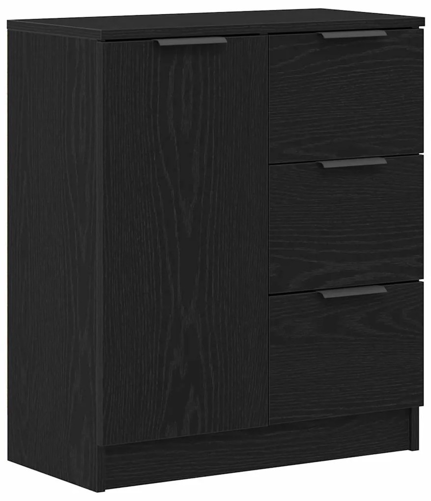 Buffet de Carvalho Preto vidaXL 60x30x70 cm Feito de Madeira Ingenerad