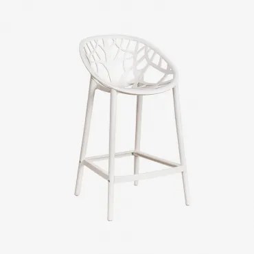Pack De 4 Bancos Altos Em Polipropileno Ores Branco Glacial & ↑65 Cm - Sklum