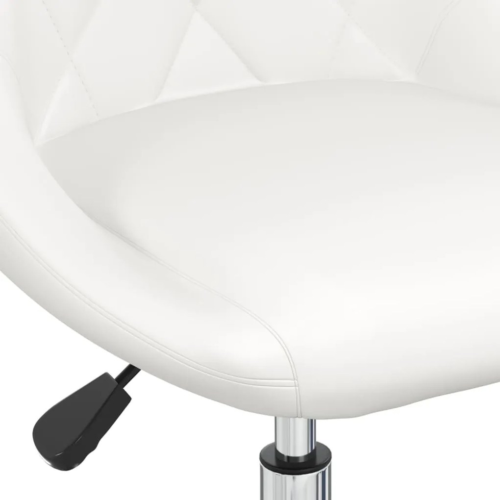 Cadeira de jantar giratória couro artificial branco