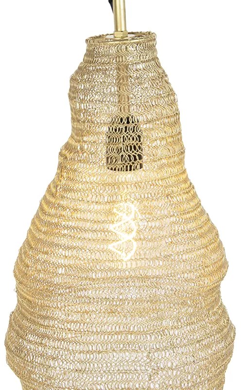 Candeeiro de suspensão oriental dourado - Nidum Rombo