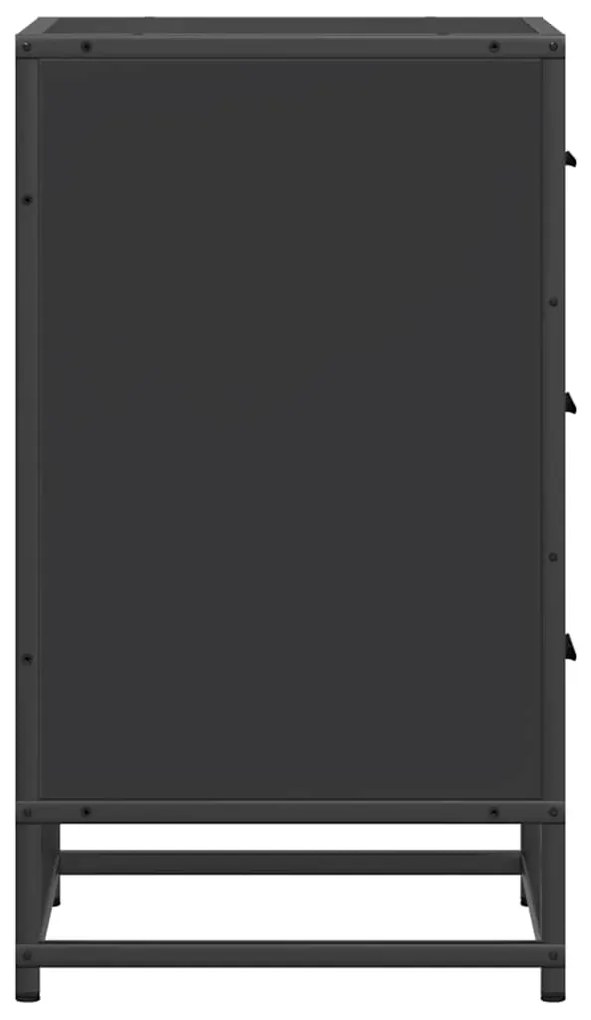 Mesa de cabeceira 40x34,5x60cm derivados de madeira preto metal