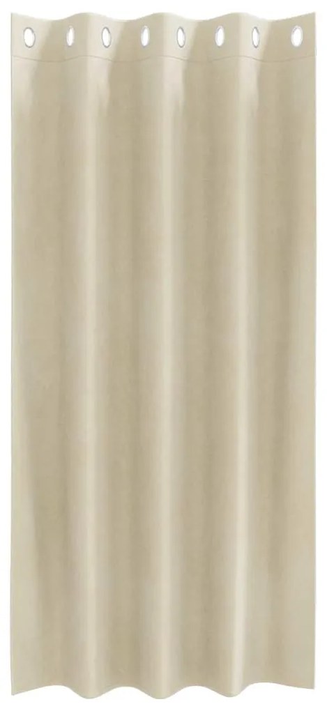 Cortinas Blackout vidaXL com Ilhós 2 pcs Veludo Creme