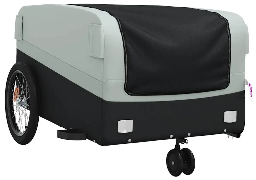 Reboque para bicicleta 45 kg ferro preto e cinza