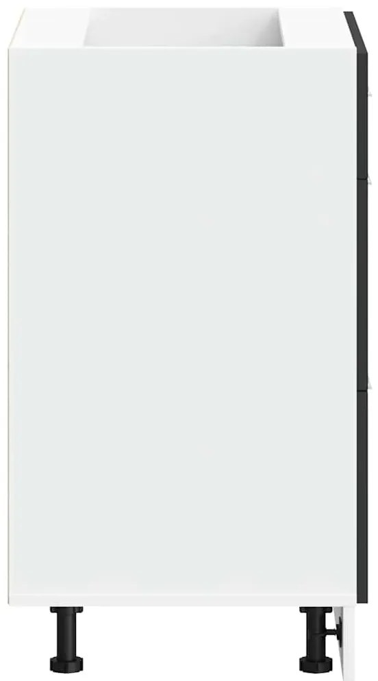 Armário base de cozinha “Lyon” preto madeira engenheirada