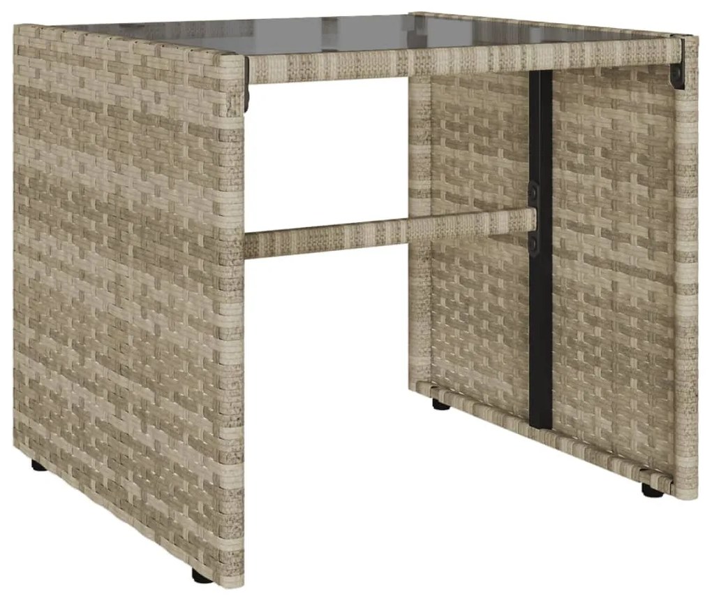 4 pcs conj. sofás jardim c/ almofadões vime PE cinzento-claro