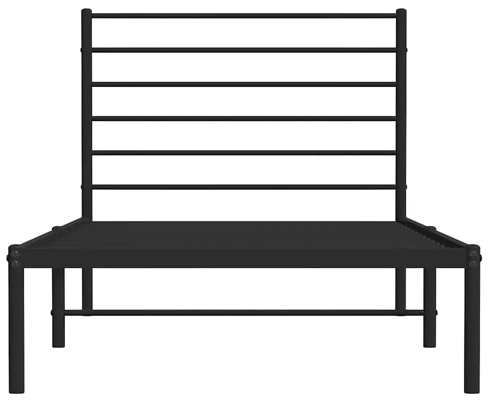 Estrutura de cama com cabeceira 100x190 cm metal preto