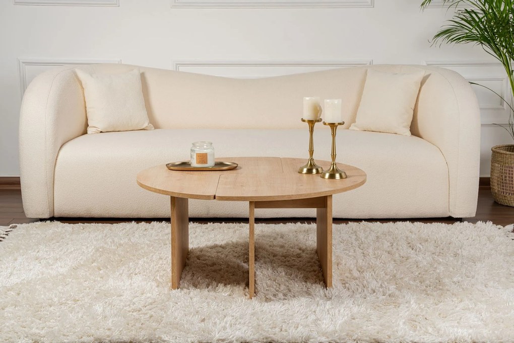 Mesa de Centro Moira – Carvalho – Ø90x41 cm