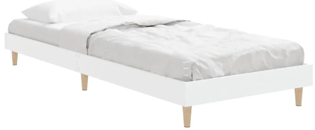 Estrutura de cama 75x190 cm derivados de madeira branco