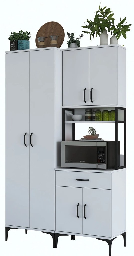 Armário Alto de Cozinha "Stella " - Design Moderno - Branco