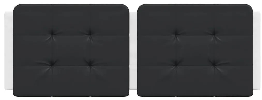 Almofadão de cabeceira 140 cm couro artificial preto e branco