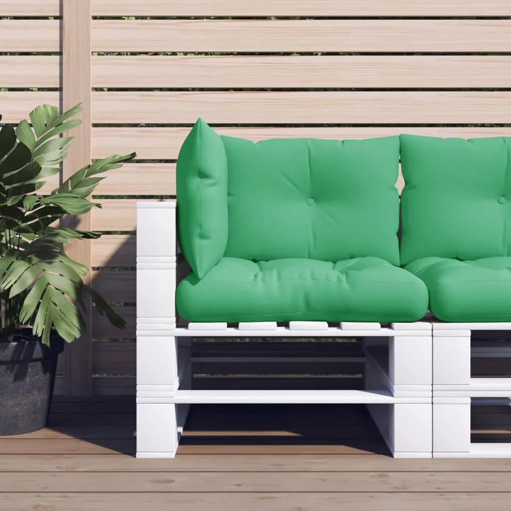 Almofadões para sofás de paletes 3 pcs tecido verde