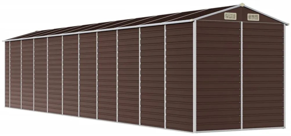 Abrigo de jardim 191x895x198 cm aço galvanizado castanho