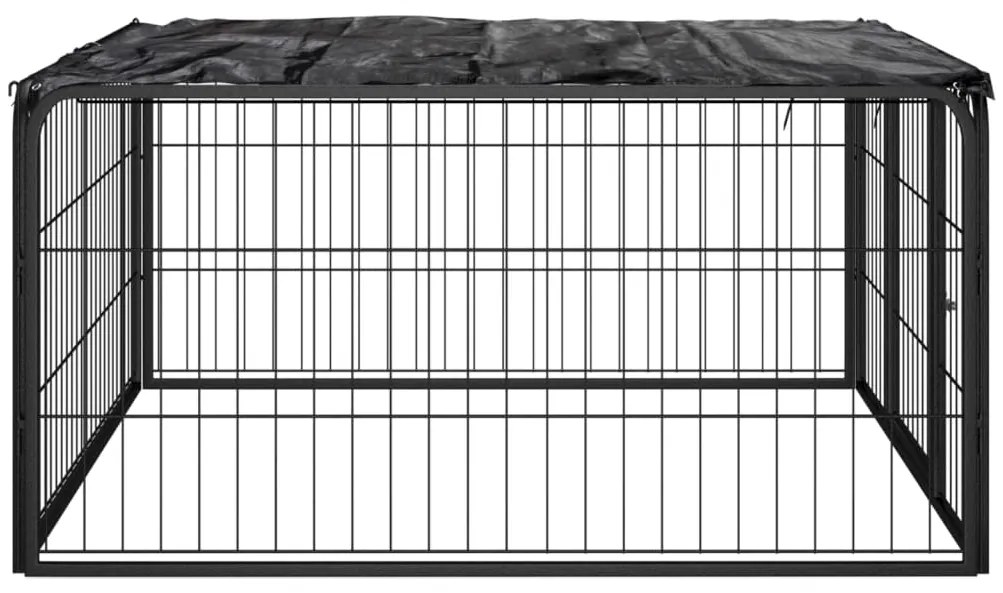 Canil com 4 painéis 100x50 cm aço revestido a pó preto