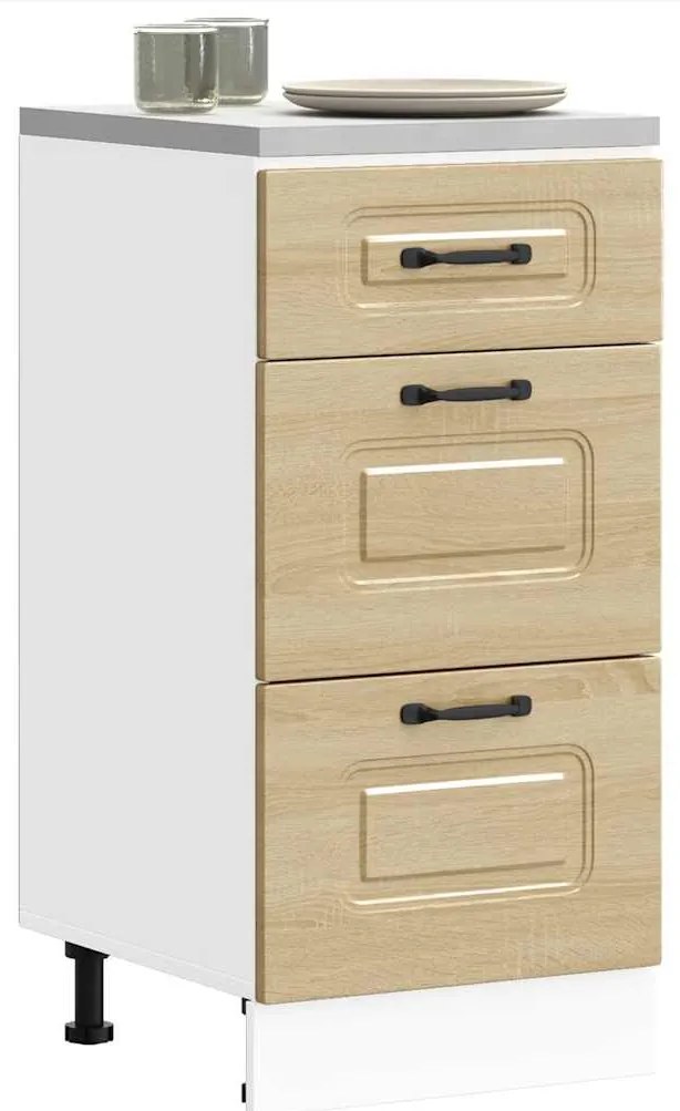 Armário de cozinha baixo Kalmar branco alto brilho